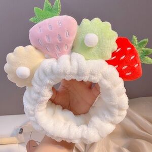Strawberry and Floral Plush Headband